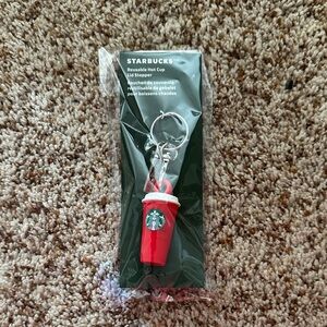 Starbucks Red Cup Keychain with Lid Stopper